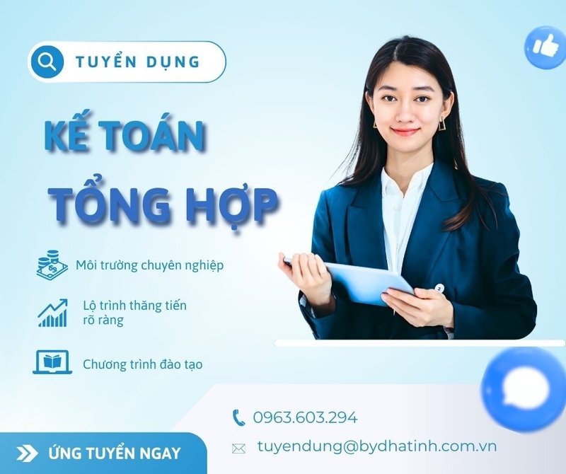 BYD Hà Tĩnh Tuyển dụng Kế toán tổng hợp