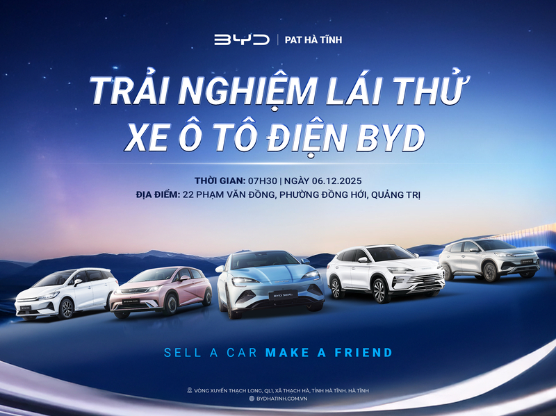 TRẢI NGHIỆM LÁI THỬ XE ĐIỆN BYD TẠI QUẢNG BÌNH