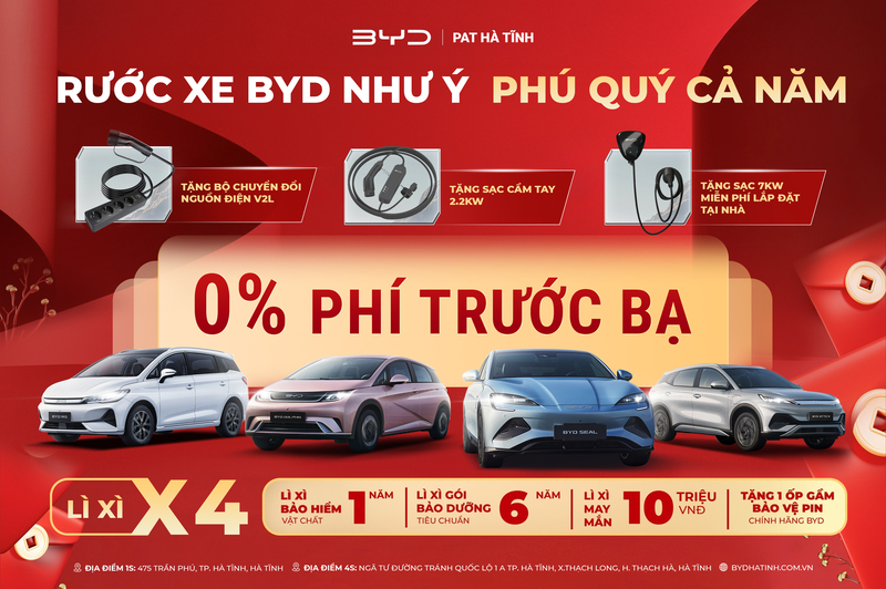 RƯỚC XE BYD NHƯ Ý – PHÚ QUÝ CẢ NĂM TẠI BYD HÀ TĨNH