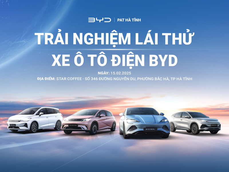 TRẢI NGHIỆM XE ĐIỆN BYD ĐẲNG CẤP - SỰ KIỆN TRƯNG BÀY VÀ LÁI THỬ TẠI TP HÀ TĨNH