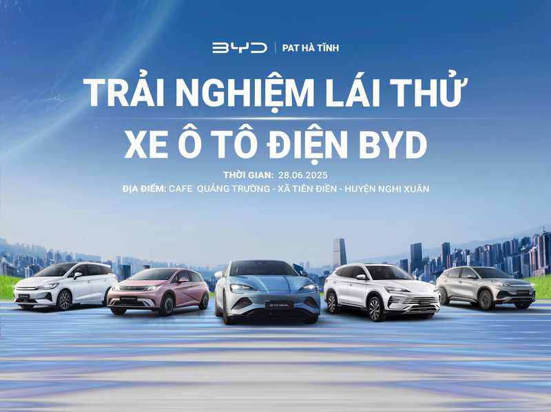 ĐỪNG BỎ LỠ SỰ KIỆN LÁI THỬ XE ĐIỆN BYD CÔNG NGHỆ ĐỈNH CAO TẠI TIÊN ĐIỀN - NGHI XUÂN