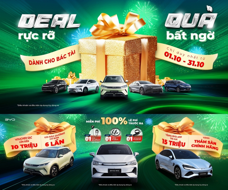 DEAL KHỦNG THÁNG 10 CHO TÀI XẾ CÔNG NGHỆ SỞ HỮU XE BYD